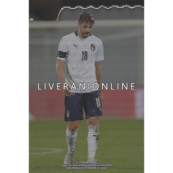 Italia - Moldavia Partita Amichevole del 07/10/2020 nella foto: Manuel Locatelli(Italia) ©Claudio Zamagni/Agenzi Aldo Liverani s.a.s. Manuel Locatelli(Italia) during friendly soccer match between Italy and Moldova at Artemio Franchi Stadium on October 07 2020 photo credit by Claudio Zamagni/Aldo Liverani Photo Agency/ AGENZIA ALDO LIVERANI SAS