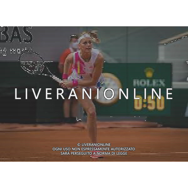 Quarter-final of the Roland Garros 2020, Grand Slam - Tennis Internationals, 07 October 2020 Roland Garros stadium, paris, france, Italy Photo showing: Petra Kvitova of the Czech Republic in action against Laura Siegemund of Germany @LM/DPPI/DPPI/Rob Prange AG ALDO LIVERANI SAS