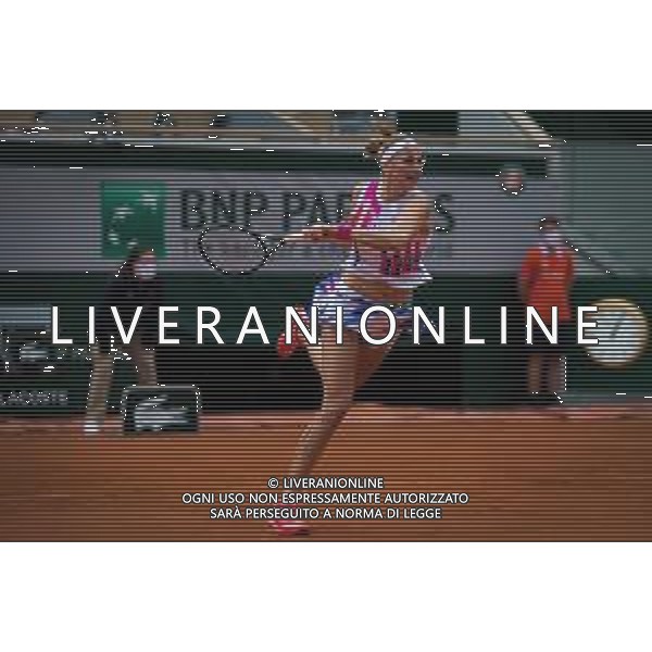 Quarter-final of the Roland Garros 2020, Grand Slam - Tennis Internationals, 07 October 2020 Roland Garros stadium, paris, france, Italy Photo showing: Petra Kvitova of the Czech Republic in action against Laura Siegemund of Germany @LM/DPPI/DPPI/Rob Prange AG ALDO LIVERANI SAS
