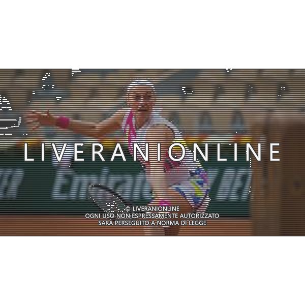Quarter-final of the Roland Garros 2020, Grand Slam - Tennis Internationals, 07 October 2020 Roland Garros stadium, paris, france, Italy Photo showing: Petra Kvitova of the Czech Republic in action against Laura Siegemund of Germany @LM/DPPI/DPPI/Rob Prange AG ALDO LIVERANI SAS