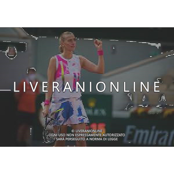 Quarter-final of the Roland Garros 2020, Grand Slam - Tennis Internationals, 07 October 2020 Roland Garros stadium, paris, france, Italy Photo showing: Petra Kvitova of the Czech Republic in action against Laura Siegemund of Germany @LM/DPPI/DPPI/Rob Prange AG ALDO LIVERANI SAS