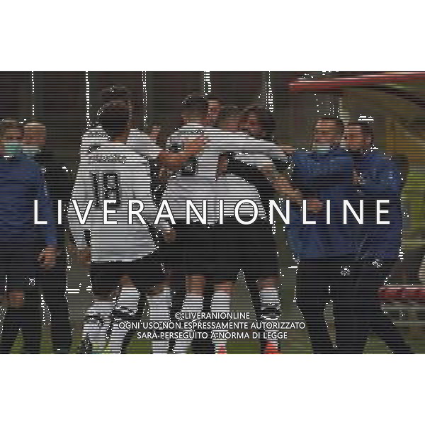 Perugia vs Cesena - Campionato di Calcio Serie C - Lega Pro 2020/2021, 08 ottobre 2020 Perugia, Italia Nella foto: caturano salvatore (n.09 cesena calcio) esulta 1-1 con viali william (allenatore cesena calcio) @LM/Loris Cerquiglini / AGENZIA ALDO LIVERANI SAS