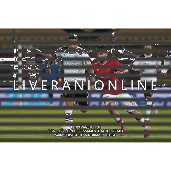 Perugia vs Cesena - Campionato di Calcio Serie C - Lega Pro 2020/2021, 08 ottobre 2020 Perugia, Italia Nella foto: caturano salvatore (n.09 cesena calcio) vs soaunas dimitrios (n.13 perugia calcio) @LM/Loris Cerquiglini / AGENZIA ALDO LIVERANI SAS
