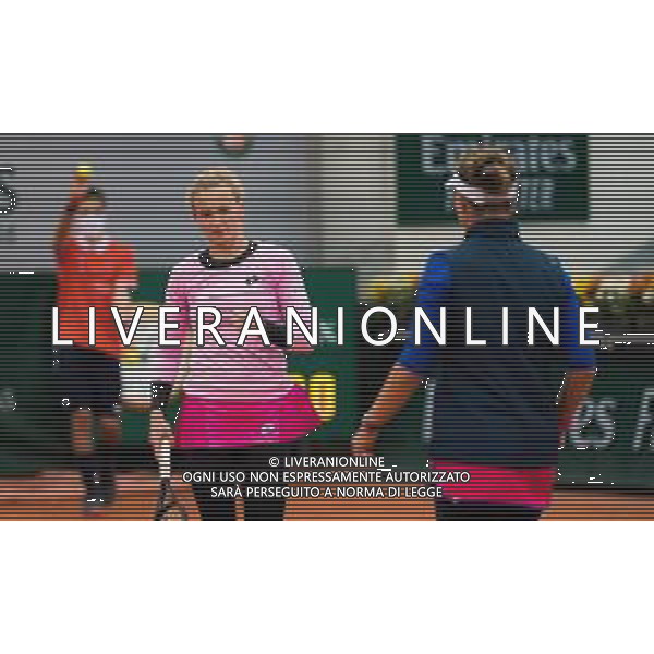 Roland Garros 2020, Grand Slam tournament - Tennis Internationals, 09 October 2020 Roland Garros stadium, paris, france, Italy Photo showing: Katerina Siniakova and Barbora Krejcikova of the Czech Republic in action @LM/DPPI/DPPI/Rob Prange AG ALDO LIVERANI SAS