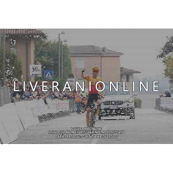 Under 23 Elite - In line race - Road Race San Vito al Tagliamento - Buja - Street Cycling, 10 October 2020 buja, Italy Photo showing: Andreas Leknessund - Uno XPro Cycling Team exulting in Buja for the leadership @LM/Luca Tedeschi / AGENZIA ALDO LIVERANI SAS