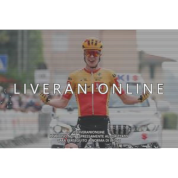 Under 23 Elite - In line race - Road Race San Vito al Tagliamento - Buja - Street Cycling, 10 October 2020 buja, Italy Photo showing: Andreas Leknessund - Uno XPro Cycling Team exulting in Buja for the leadership @LM/Luca Tedeschi / AGENZIA ALDO LIVERANI SAS