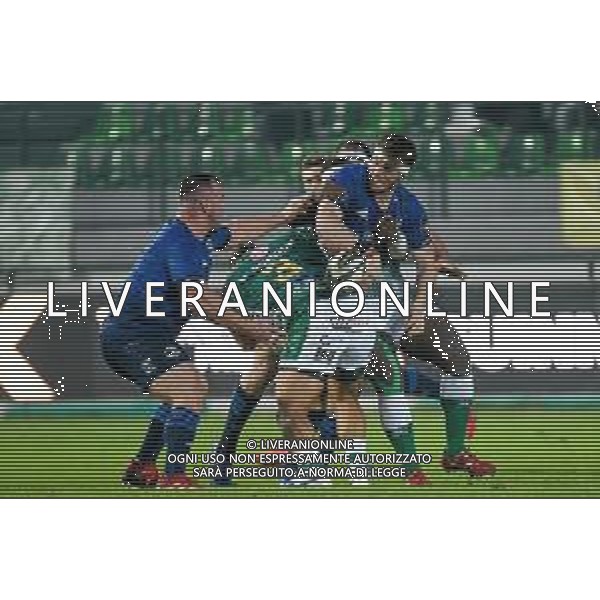 Benetton Treviso vs Leinster Rugby - Rugby Guinness Pro 14 2020/2021, 10 October 2020 Monigo Stadium, Treviso, Italy Photo showing: Offload by Ryan Baird (Leinster) @LM/Ettore Griffoni AG ALDO LIVERANI SAS