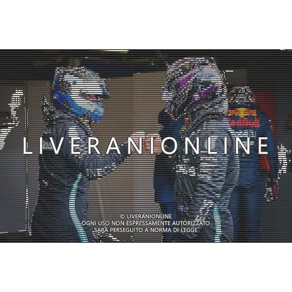 Formula 1 Aramco Grosser Preis Der Eifel 2020, Eifel Grand Prix - Saturday - Formula 1 Championship, 10 October 2020 Nurburgring, nurburg, germany, Italy Photo showing: BOTTAS Valtteri (fin), Mercedes AMG F1 GP W11 Hybrid EQ Power+ celebrates his 14th pole position in F1 with HAMILTON Lewis (gbr), Mercedes AMG F1 GP W11 Hybrid EQ Power+, portrait @LM/DPPI/DPPI/Antonin Vincent / AGENZIA ALDO LIVERANI SAS - ITALY ONLY EDITORIAL USE ONLY