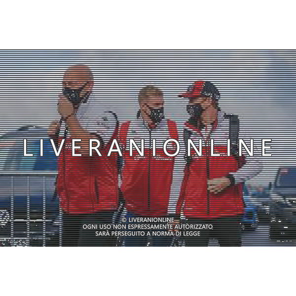 Formula 1 Aramco Grosser Preis Der Eifel 2020, Eifel Grand Prix - Saturday - Formula 1 Championship, 10 October 2020 Nurburgring, nurburg, germany, Italy Photo showing: RAIKKONEN Kimi (fin), Alfa Romeo Racing ORLEN C39, SCHUMACHER Mick (ger), Alfa Romeo Racing ORLEN C39, portrait @LM/DPPI/DPPI/Antonin Vincent / AGENZIA ALDO LIVERANI SAS - ITALY ONLY EDITORIAL USE ONLY