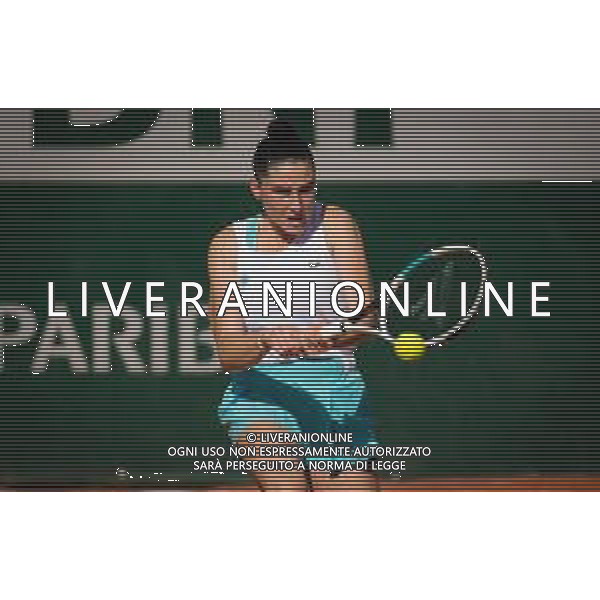 Roland Garros 2020, Grand Slam tournament - Juniors final - Tennis Internationals, 10 October 2020 Roland Garros stadium, paris, france, Italy Photo showing: Elsa Jacquemot of France in action against Alina Charaeva of Russia @LM/DPPI/DPPI/Rob Prange AG ALDO LIVERANI SAS