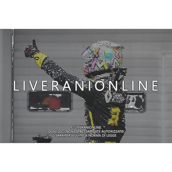 Formula 1 Aramco Grosser Preis Der Eifel 2020, Eifel Grand Prix - Sunday - Formula 1 Championship, 11 October 2020 Nurburgring, nurburg, germany, Italy Photo showing: RICCIARDO Daniel (aus), Renault F1 Team RS20 celebrates his first ever podium for Renault @LM/DPPI/DPPI/Antonin Vincent / AGENZIA ALDO LIVERANI SAS - ITALY ONLY EDITORIAL USE ONLY