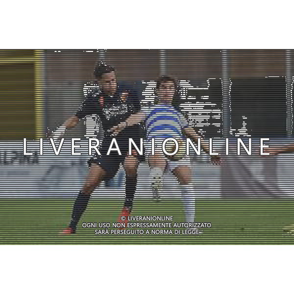Romagnoli (Pistoiese) e Kolaj (Pro Patria) Pro Patria vs Pistoiese Campionato Serie C - 4¬∞ giornata Busto Arsizio (VA) 11‚Äì10-2020 Stadio Carlo Speroni foto Roberto Garavaglia - agenzia Aldo Liverani sas / AGENZIA ALDO LIVERANI SAS