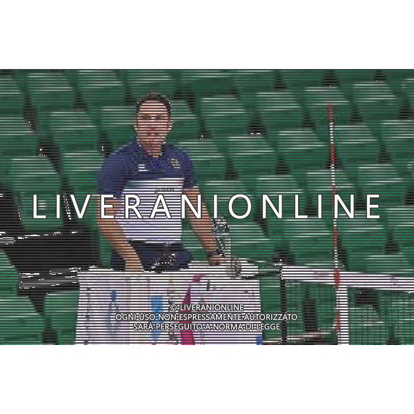 Il Bisonte Firenze vs Savino Del Bene Scandicci - Volleyball Italian Serie A1 Women Championship 2020/2021, 11 October 2020 Florence, Italy Photo showing: Matteo Talento (Referee) @LM/Lisa Guglielmi AG ALDO LIVERANI SAS