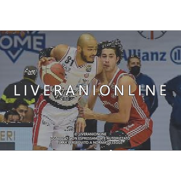 Basket Allianz Pallacanestro Trieste vs A|X Armani Exchange Milano - Campionato di Basket Serie A 2020/2021, 11 ottobre 2020 Trieste, Italia Nella foto: Shields O‚ÄôDay (Milano) contrastato da Davide Alviti (Trieste) @LM/Franco Debernardi AG ALDO LIVERANI SAS