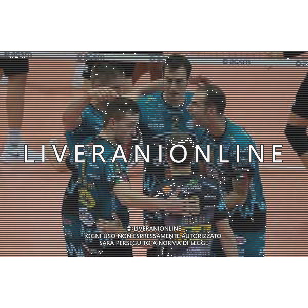 NBV Verona vs Sir Safety Conad Perugia - Campionato di Volley Superlega Serie A 2020/2021, 11 ottobre 2020 Verona, Italia Nella foto: Esultanza Sir Safety Perugia. @LM/Roberto Tommasini AG ALDO LIVERANI SAS