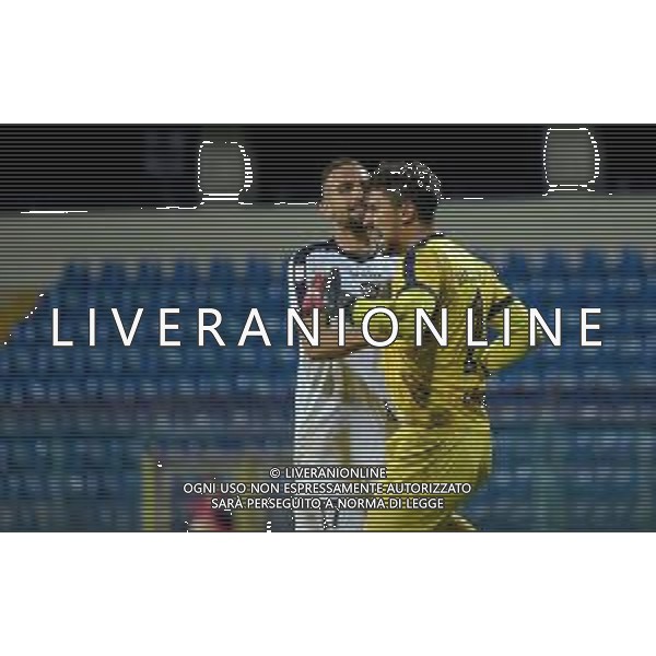 Paganese vs Cavese - Campionato di Calcio Serie C - Lega Pro 2020/2021, 11 ottobre 2020 Pagani, Italia Nella foto: L\'esultanza di Luca Bisogno (1) Cavese 1919 dopo aver parato il rigore a Francesco Scarpa (10) Paganese Calcio 1926 @LM/Andrea D¬¥Amico AG ALDO LIVERANI SAS