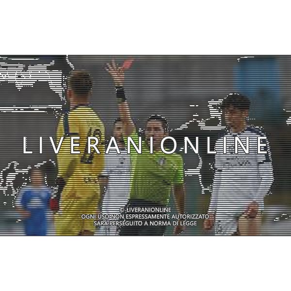 Paganese vs Cavese - Campionato di Calcio Serie C - Lega Pro 2020/2021, 11 ottobre 2020 Pagani, Italia Nella foto: L\'espulsione di Alessandro D\'Andrea (12) Cavese 1919 dopo il fallo da ultimo uomo su Giuseppe Guadagni (26) Paganese Calcio 1926 @LM/Andrea D¬¥Amico AG ALDO LIVERANI SAS