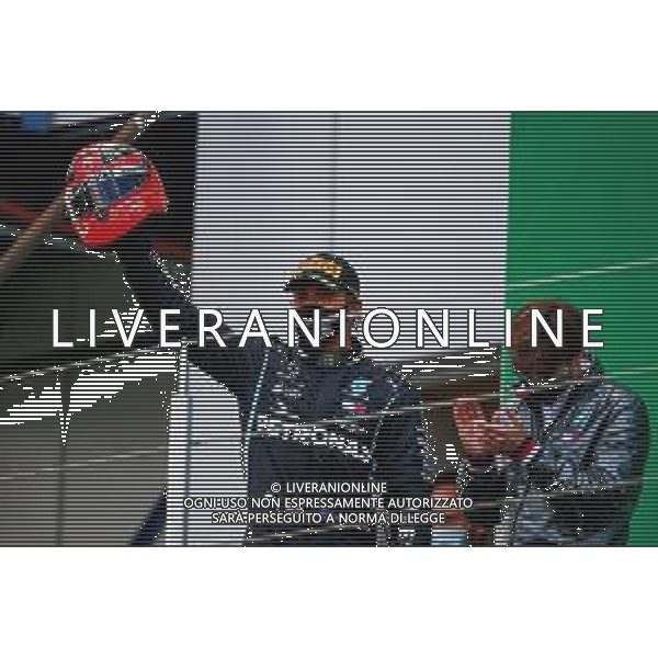 Formula 1 Aramco Grosser Preis Der Eifel 2020, Eifel Grand Prix - Sunday - Formula 1 Championship, 11 October 2020 Nurburgring, nurburg, germany, Italy Photo showing: HAMILTON Lewis (gbr), Mercedes AMG F1 GP W11 Hybrid EQ Power+ with the helmet of Michael Schumacher after equaling his number of victories in F1 @LM/DPPI/DPPI/Antonin Vincent AG ALDO LIVERANI SAS