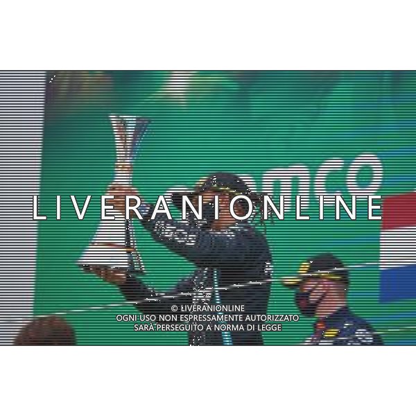 Formula 1 Aramco Grosser Preis Der Eifel 2020, Eifel Grand Prix - Sunday - Formula 1 Championship, 11 October 2020 Nurburgring, nurburg, germany, Italy Photo showing: HAMILTON Lewis (gbr), Mercedes AMG F1 GP W11 Hybrid EQ Power+, podium @LM/DPPI/DPPI/Antonin Vincent AG ALDO LIVERANI SAS
