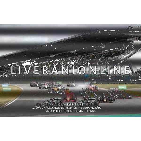 Formula 1 Aramco Grosser Preis Der Eifel 2020, Eifel Grand Prix - Sunday - Formula 1 Championship, 11 October 2020 Nurburgring, nurburg, germany, Italy Photo showing: start of the race, depart, 44 HAMILTON Lewis (gbr), Mercedes AMG F1 GP W11 Hybrid EQ Power+, 77 BOTTAS Valtteri (fin), Mercedes AMG F1 GP W11 Hybrid EQ Power+, 33 VERSTAPPEN Max (nld), Aston Martin Red Bull Racing Honda RB16, action @LM/DPPI/DPPI/Antonin Vincent AG ALDO LIVERANI SAS