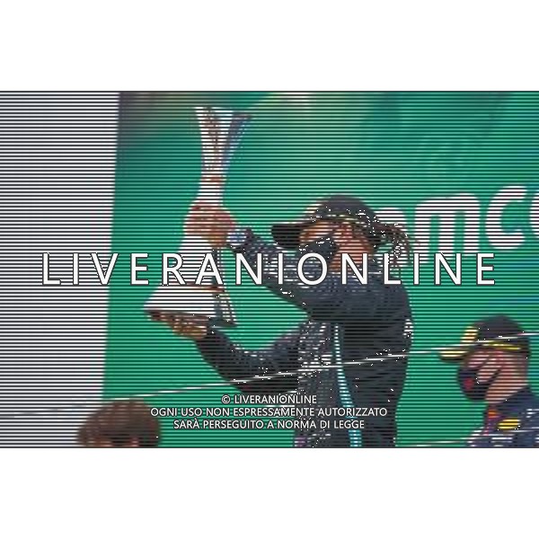 Formula 1 Aramco Grosser Preis Der Eifel 2020, Eifel Grand Prix - Sunday - Formula 1 Championship, 11 October 2020 Nurburgring, nurburg, germany, Italy Photo showing: podium HAMILTON Lewis (gbr), Mercedes AMG F1 GP W11 Hybrid EQ Power+, portrait @LM/DPPI/DPPI/Antonin Vincent AG ALDO LIVERANI SAS