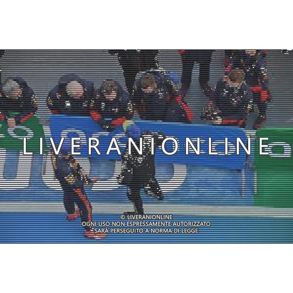 Formula 1 Aramco Grosser Preis Der Eifel 2020, Eifel Grand Prix - Sunday - Formula 1 Championship, 11 October 2020 Nurburgring, nurburg, germany, Italy Photo showing: VERSTAPPEN Max (ned), Aston Martin Red Bull Racing Honda RB16, RICCIARDO Daniel (aus), Renault F1 Team RS20, MARKO Helmut (aut), Aston Martin Red Bull Racing Drivers... Manager, HORNER Christian (gbr), Team Principal of Aston Martin Red Bull Racing, portrait @LM/DPPI/DPPI/Dppi AG ALDO LIVERANI SAS