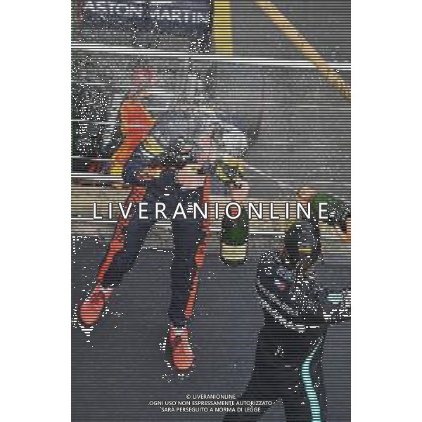 Formula 1 Aramco Grosser Preis Der Eifel 2020, Eifel Grand Prix - Sunday - Formula 1 Championship, 11 October 2020 Nurburgring, nurburg, germany, Italy Photo showing: podium VERSTAPPEN Max (ned), Aston Martin Red Bull Racing Honda RB16, HAMILTON Lewis (gbr), Mercedes AMG F1 GP W11 Hybrid EQ Power+, portrait @LM/DPPI/DPPI/Dppi AG ALDO LIVERANI SAS