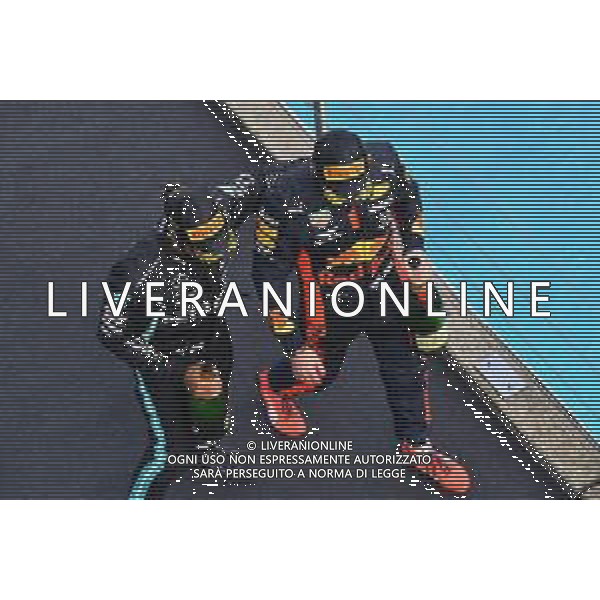 Formula 1 Aramco Grosser Preis Der Eifel 2020, Eifel Grand Prix - Sunday - Formula 1 Championship, 11 October 2020 Nurburgring, nurburg, germany, Italy Photo showing: podium HAMILTON Lewis (gbr), Mercedes AMG F1 GP W11 Hybrid EQ Power+, VERSTAPPEN Max (ned), Aston Martin Red Bull Racing Honda RB16, portrait @LM/DPPI/DPPI/Dppi AG ALDO LIVERANI SAS