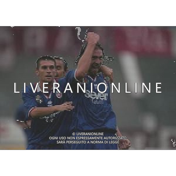 17-08-1997 COMO PRIMO TURNO DI COPPA ITALIA COMO TORINO 4-2 NELLA FOTO ESULTANZA ALFREDO OTTOLINA AG ALDO LIVERANI SAS
