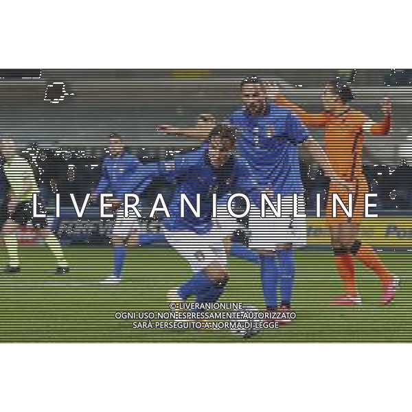 BERGAMO - UEFA Nations League gruppo A - ITALIA VS OLANDA paesi Bassi 14/10/2020 - nella foto: Chiesa Federico(Italia)D\'Ambrosio Danilo(Italia) ©Claudio Zamagni/Agenzia Aldo Liverani s.a.s. Chiesa Federico(Italia) D\'Ambrosio Danilo(Italia) during UEFA Nations League - group A between Italy and Netherlands at Gewiss Stadium on October 13 2020 in Bergamo Italy photo credit by Claudio Zamagni/Aldo Liverani Photo Agency/ AGENZIA ALDO LIVERANI SAS