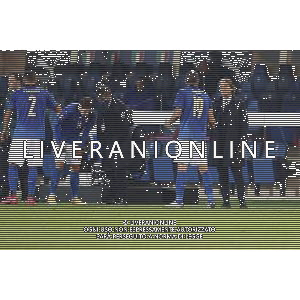 BERGAMO - UEFA Nations League gruppo A - ITALIA VS OLANDA paesi Bassi 14/10/2020 - nella foto: Bonucci Leonardo(Italia) Mister Mancini Roberto(Italia) ©Claudio Zamagni/Agenzia Aldo Liverani s.a.s. Bonucci Leonardo(Italia) Mister Mancini Roberto(Italia) during UEFA Nations League - group A between Italy and Netherlands at Gewiss Stadium on October 13 2020 in Bergamo Italy photo credit by Claudio Zamagni/Aldo Liverani Photo Agency/ AGENZIA ALDO LIVERANI SAS