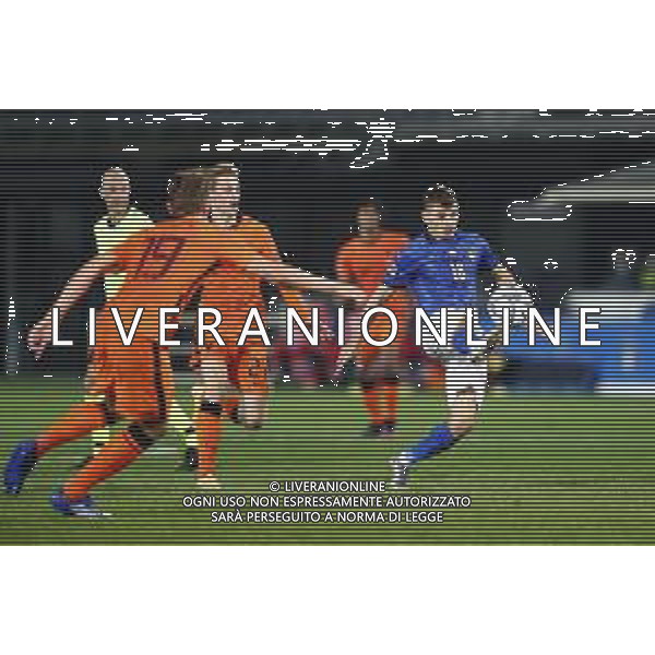 BERGAMO - UEFA Nations League gruppo A - ITALIA VS OLANDA paesi Bassi 14/10/2020 - nella foto: Barella Nicolo’(Italia) ©Claudio Zamagni/Agenzia Aldo Liverani s.a.s. Barella Nicolo’(Italia) during UEFA Nations League - group A between Italy and Netherlands at Gewiss Stadium on October 13 2020 in Bergamo Italy photo credit by Claudio Zamagni/Aldo Liverani Photo Agency/ AGENZIA ALDO LIVERANI SAS