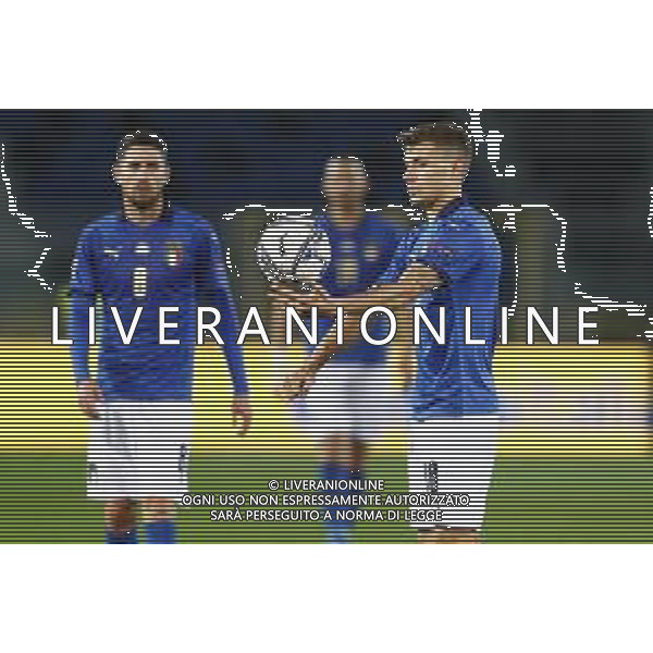 BERGAMO - UEFA Nations League gruppo A - ITALIA VS OLANDA paesi Bassi 14/10/2020 - nella foto: Barella Nicolo’(Italia) ©Claudio Zamagni/Agenzia Aldo Liverani s.a.s. Barella Nicolo’(Italia) during UEFA Nations League - group A between Italy and Netherlands at Gewiss Stadium on October 13 2020 in Bergamo Italy photo credit by Claudio Zamagni/Aldo Liverani Photo Agency/ AGENZIA ALDO LIVERANI SAS