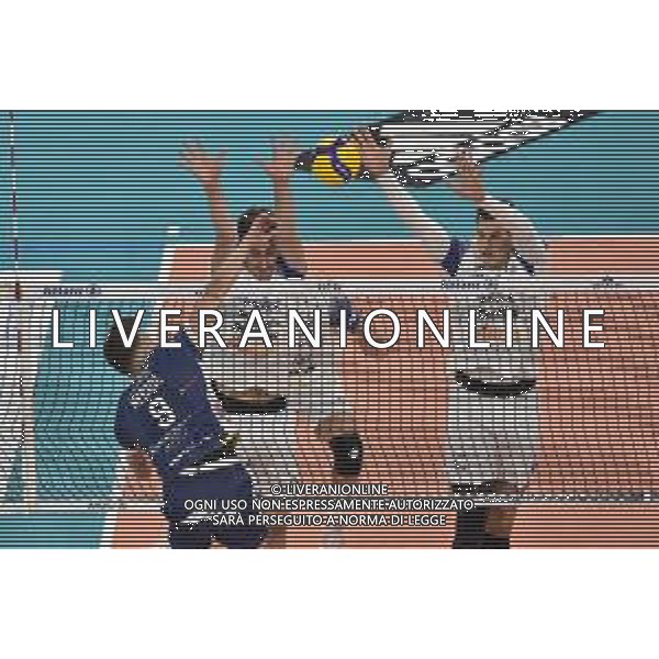 il muro di Jean Patry (Milano) SX e Jan Kozamernik (Milano) DX Allianz Milano vs Consar Ravenna Regular Season SuperLega Credem Banca - 5° giornata Milano 14-10-2020 Allianz Cloud - Palalido foto Roberto Garavaglia - agenzia Aldo Liverani sas