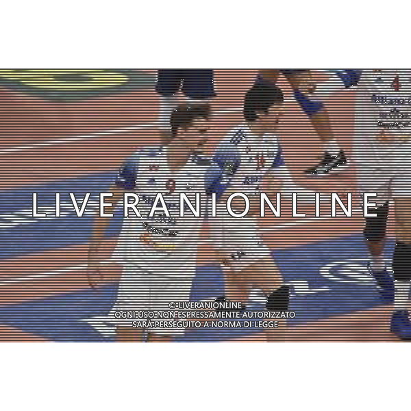 esultanza Milano dopo un punto da SX Jean Patry (Milano) e Yuki Ishikawa (Milano) Allianz Milano vs Consar Ravenna Regular Season SuperLega Credem Banca - 5° giornata Milano 14-10-2020 Allianz Cloud - Palalido foto Roberto Garavaglia - agenzia Aldo Liverani sas