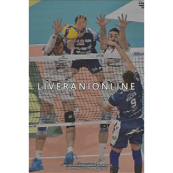 Matteo Piano (Milano) SX e Stephen Timothy Marr (Milano) DX a muro Allianz Milano vs Consar Ravenna Regular Season SuperLega Credem Banca - 5° giornata Milano 14-10-2020 Allianz Cloud - Palalido foto Roberto Garavaglia - agenzia Aldo Liverani sas