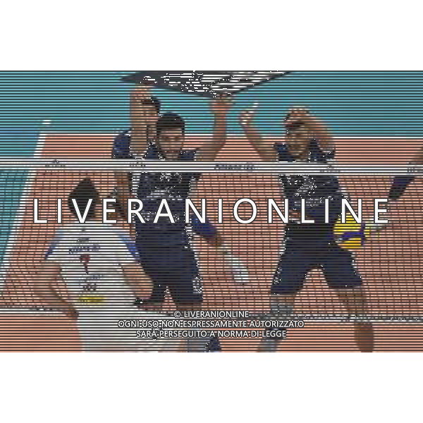 il muro di Ravenna con Giulio Pinali (Ravenna) SX e Aleks Grozdanov (Ravenna) DX Allianz Milano vs Consar Ravenna Regular Season SuperLega Credem Banca - 5° giornata Milano 14-10-2020 Allianz Cloud - Palalido foto Roberto Garavaglia - agenzia Aldo Liverani sas