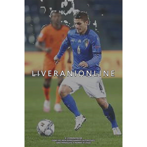 BERGAMO - UEFA Nations League gruppo A - ITALIA VS OLANDA paesi Bassi 14/10/2020 - nella foto: Verratti Marco (Italia) ©Claudio Zamagni/Agenzia Aldo Liverani s.a.s. Verratti Marco (Italia) during UEFA Nations League - group A between Italy and Netherlands at Gewiss Stadium on October 13 2020 in Bergamo Italy photo credit by Claudio Zamagni/Aldo Liverani Photo Agency