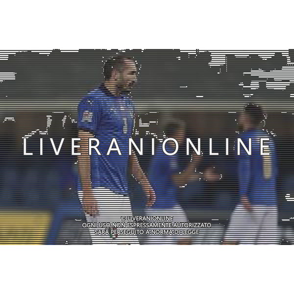 BERGAMO - UEFA Nations League gruppo A - ITALIA VS OLANDA paesi Bassi 14/10/2020 - nella foto: Chiellini Giorgio(Italia) ©Claudio Zamagni/Agenzia Aldo Liverani s.a.s. Chiellini Giorgio(Italia) during UEFA Nations League - group A between Italy and Netherlands at Gewiss Stadium on October 13 2020 in Bergamo Italy photo credit by Claudio Zamagni/Aldo Liverani Photo Agency