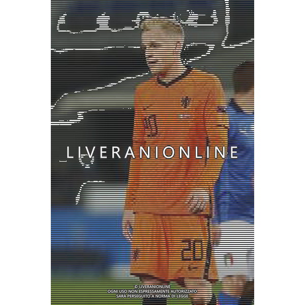 BERGAMO - UEFA Nations League gruppo A - ITALIA VS OLANDA paesi Bassi 14/10/2020 - nella foto: Donny van de Beek(Olanda - Paesi Bassi - Netherlands) ©Claudio Zamagni/Agenzia Aldo Liverani s.a.s. Donny van de Beek(Olanda - Paesi Bassi - Netherlands) during UEFA Nations League - group A between Italy and Netherlands at Gewiss Stadium on October 13 2020 in Bergamo Italy photo credit by Claudio Zamagni/Aldo Liverani Photo Agency