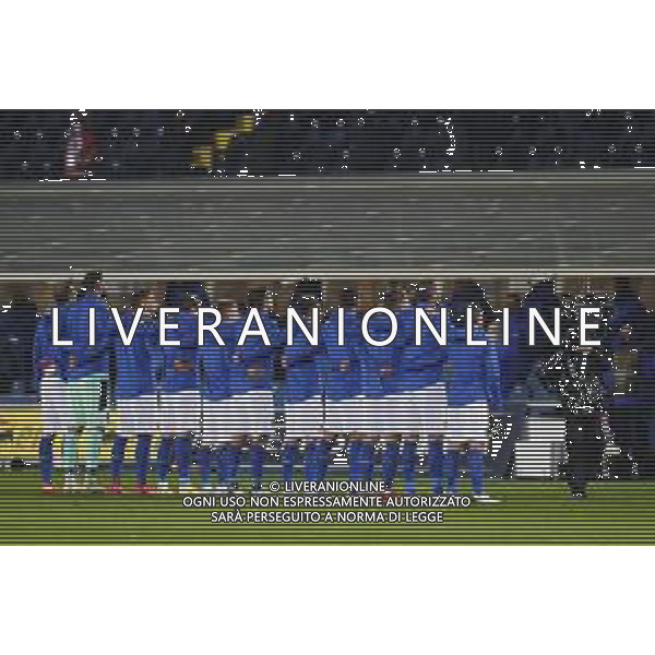 BERGAMO - UEFA Nations League gruppo A - ITALIA VS OLANDA paesi Bassi 14/10/2020 - nella foto: la formazione dell\'Italia ©Claudio Zamagni/Agenzia Aldo Liverani s.a.s. line up of Italy during UEFA Nations League - group A between Italy and Netherlands at Gewiss Stadium on October 13 2020 in Bergamo Italy photo credit by Claudio Zamagni/Aldo Liverani Photo Agency