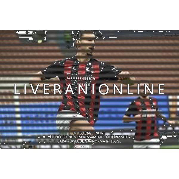 Zlatan Ibrahimovic (Milan) esulta dopo il gol dell’1 a 0 Milan Inter vs Milan Campionato Serie A TIM - 4° giornata Milano 17-10-2020 Stadio Giuseppe Meazza - San Siro foto Roberto Garavaglia - agenzia Aldo Liverani sas/ AGENZIA ALDO LIVERANI SAS