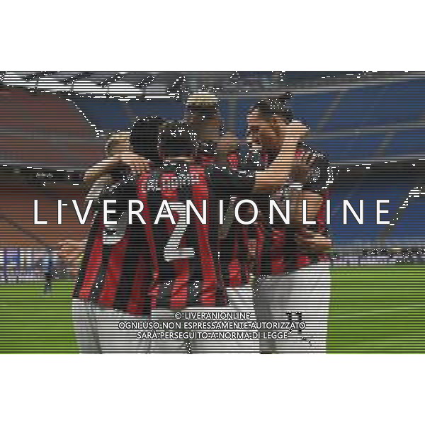 esultanza MIlan dopo il gol dell’1 a 0 di zlatan ibrahimovic Inter vs Milan Campionato Serie A TIM - 4° giornata Milano 17-10-2020 Stadio Giuseppe Meazza - San Siro foto Roberto Garavaglia - agenzia Aldo Liverani sas/ AGENZIA ALDO LIVERANI SAS