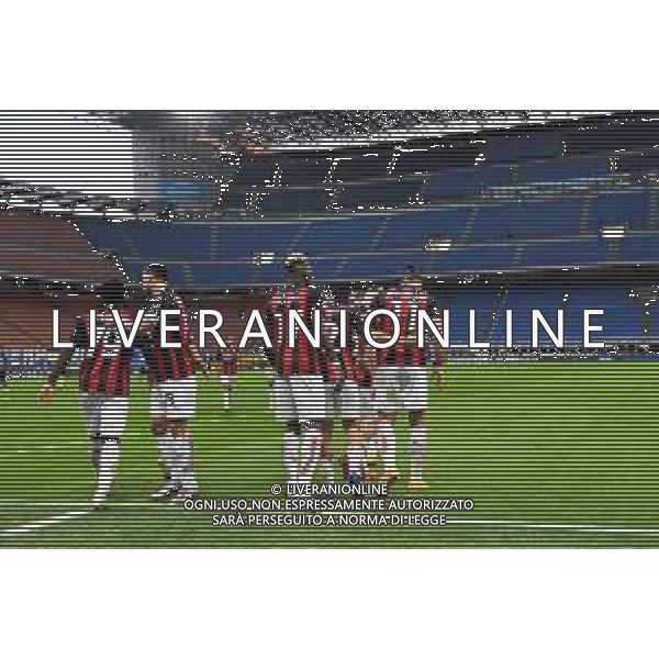 esultanza Milan dopo il gol dell\'1 a 0 di zlatan ibrahimovic Inter vs Milan Campionato Serie A TIM - 4¬∞ giornata Milano 17-10-2020 Stadio Giuseppe Meazza - San Siro foto Roberto Garavaglia - agenzia Aldo Liverani sas/ AGENZIA ALDO LIVERANI SAS