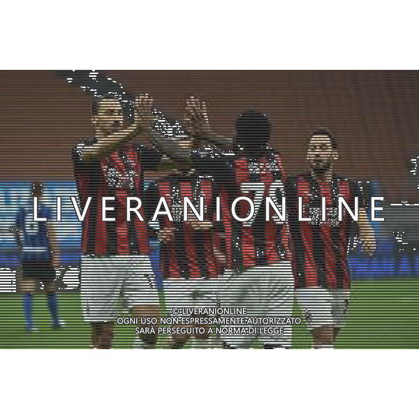 esultanza Milan dopo il secondo gol del 2 a 0 di zlatan ibrahimovic Inter vs Milan Campionato Serie A TIM - 4° giornata Milano 17-10-2020 Stadio Giuseppe Meazza - San Siro foto Roberto Garavaglia - agenzia Aldo Liverani sas/ AGENZIA ALDO LIVERANI SAS