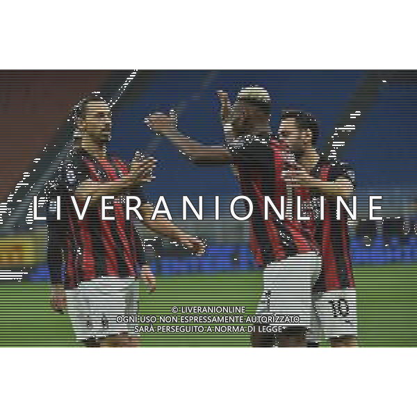esultanza Milan dopo il secondo gol del 2 a 0 di zlatan ibrahimovic Inter vs Milan Campionato Serie A TIM - 4¬∞ giornata Milano 17-10-2020 Stadio Giuseppe Meazza - San Siro foto Roberto Garavaglia - agenzia Aldo Liverani sas/ AGENZIA ALDO LIVERANI SAS