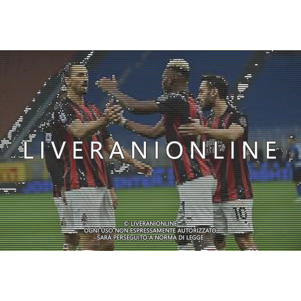 esultanza Milan dopo il secondo gol del 2 a 0 di zlatan ibrahimovic Inter vs Milan Campionato Serie A TIM - 4° giornata Milano 17-10-2020 Stadio Giuseppe Meazza - San Siro foto Roberto Garavaglia - agenzia Aldo Liverani sas/ AGENZIA ALDO LIVERANI SAS