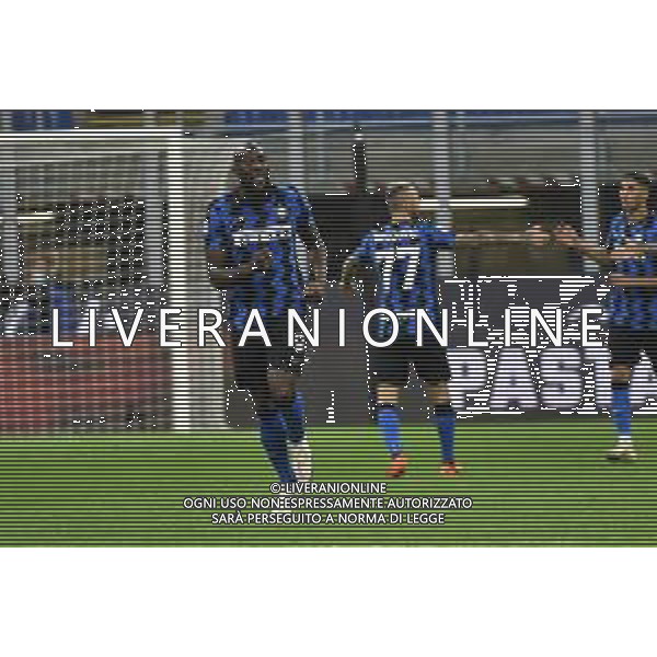Romelu Lukaku (Inter) esulta dopo il gol dell\'1 a 2 Inter Inter vs Milan Campionato Serie A TIM - 4¬∞ giornata Milano 17-10-2020 Stadio Giuseppe Meazza - San Siro foto Roberto Garavaglia - agenzia Aldo Liverani sas/ AGENZIA ALDO LIVERANI SAS