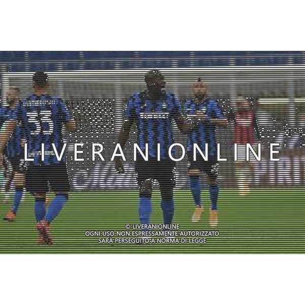 Romelu Lukaku (Inter) esulta dopo il gol dell’1 a 2 Inter Inter vs Milan Campionato Serie A TIM - 4° giornata Milano 17-10-2020 Stadio Giuseppe Meazza - San Siro foto Roberto Garavaglia - agenzia Aldo Liverani sas/ AGENZIA ALDO LIVERANI SAS