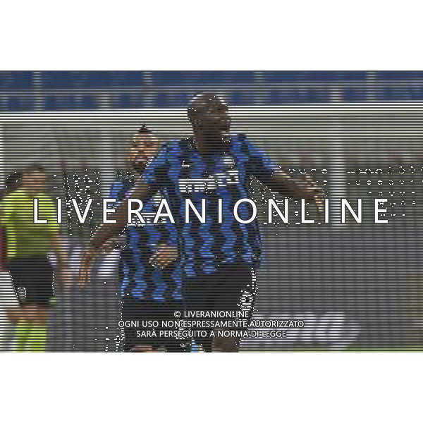 Romelu Lukaku (Inter) esulta dopo il gol dell\'1 a 2 Inter Inter vs Milan Campionato Serie A TIM - 4¬∞ giornata Milano 17-10-2020 Stadio Giuseppe Meazza - San Siro foto Roberto Garavaglia - agenzia Aldo Liverani sas/ AGENZIA ALDO LIVERANI SAS
